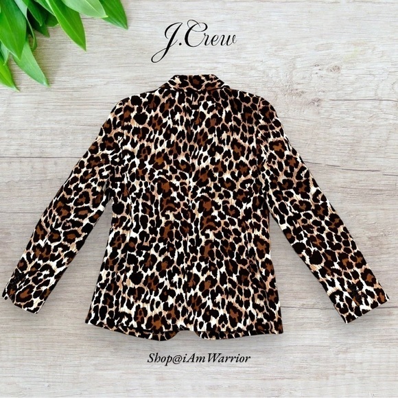 J.Crew Parke linen blend leopard print one button blazer *shop@iamwarrior - Picture 8 of 14